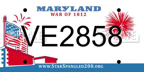 VE2858 Maryland License Plate