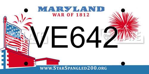 VE642 Maryland License Plate