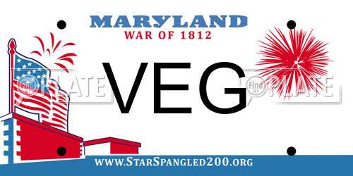 VEG Maryland License Plate