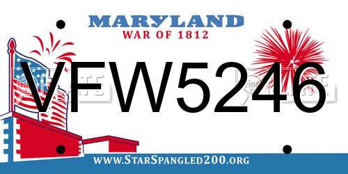 VFW5246 Maryland License Plate