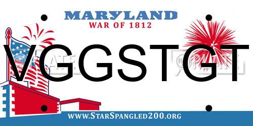 VGGSTGT Maryland License Plate