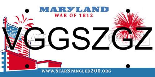 VGGSZGZ Maryland License Plate