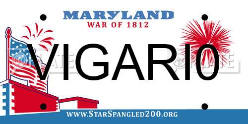 VIGARI0 Maryland License Plate
