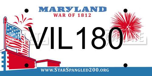 VIL180 Maryland License Plate