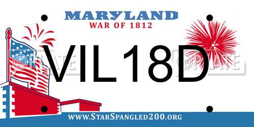 VIL18D Maryland License Plate