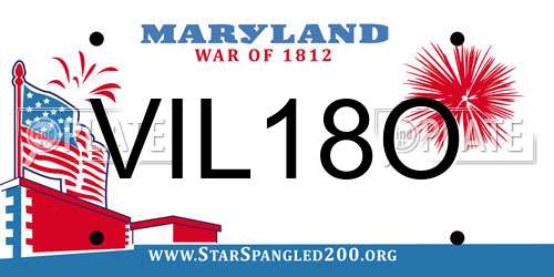 VIL18O Maryland License Plate