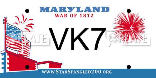 VK7 Maryland License Plate