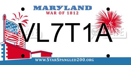 VL7T1A Maryland License Plate