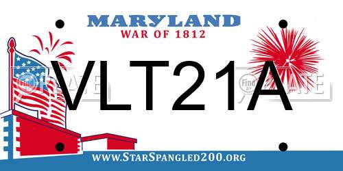 VLT21A Maryland License Plate
