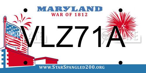VLZ71A Maryland License Plate
