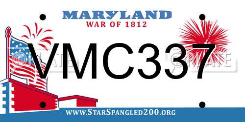 VMC337 Maryland License Plate