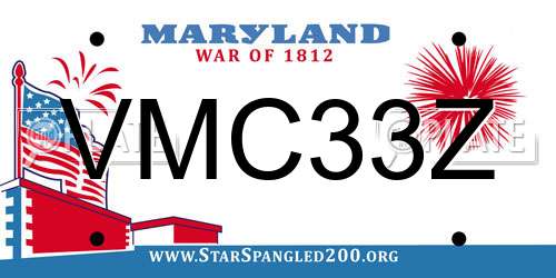 VMC33Z Maryland License Plate