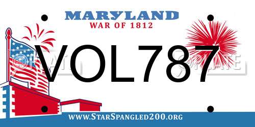 VOL787 Maryland License Plate