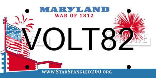 VOLT82 Maryland License Plate