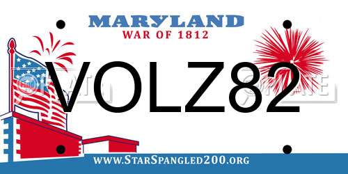 VOLZ82 Maryland License Plate