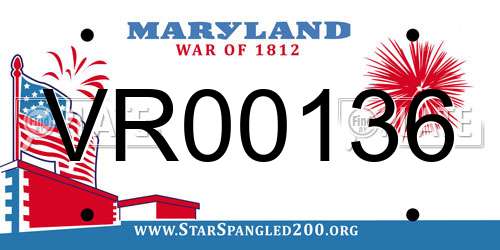 VR00136 Maryland License Plate