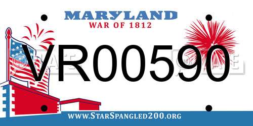 VR00590 Maryland License Plate