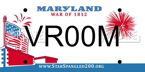 VR00M Maryland License Plate