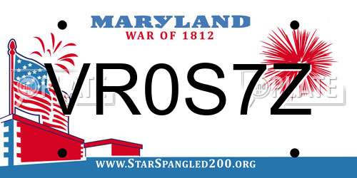 VR0S7Z Maryland License Plate