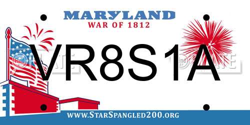 VR8S1A Maryland License Plate