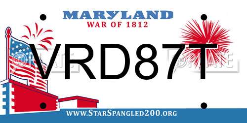 VRD87T Maryland License Plate