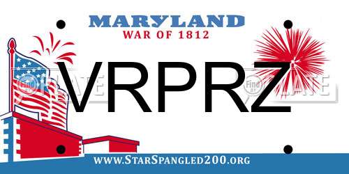 VRPRZ Maryland License Plate