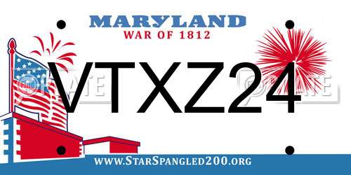 VTXZ24 Maryland License Plate