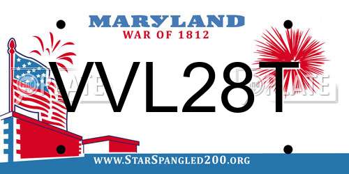VVL28T Maryland License Plate