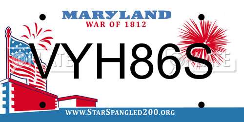 VYH86S Maryland License Plate