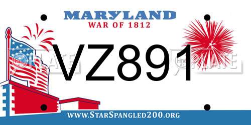 VZ891 Maryland License Plate