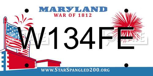 W134FE Maryland License Plate