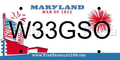 W33GSO Maryland License Plate