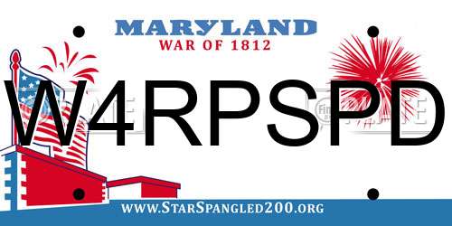 W4RPSPD Maryland License Plate