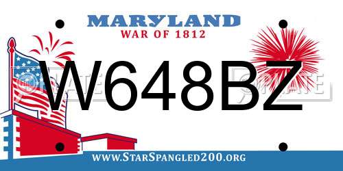 W648BZ Maryland License Plate
