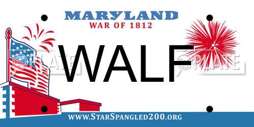 WALF Maryland License Plate