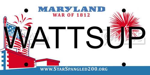 WATTSUP Maryland License Plate
