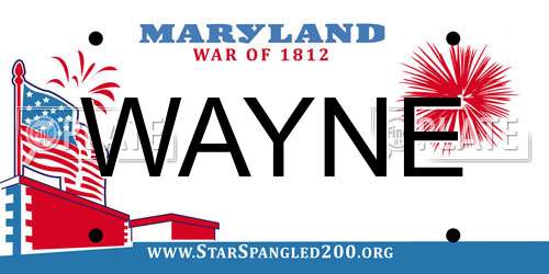 WAYNE Maryland License Plate