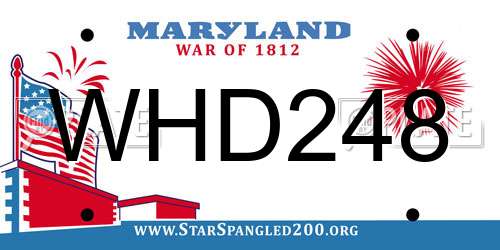 WHD248 Maryland License Plate