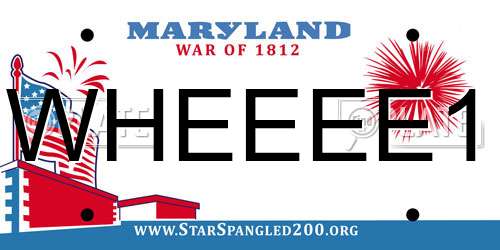WHEEEE1 Maryland License Plate