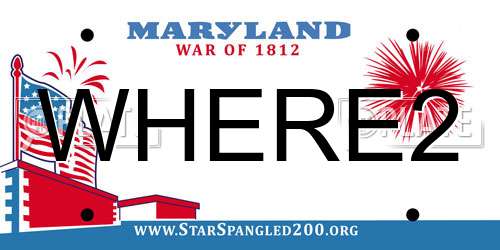 WHERE2 Maryland License Plate