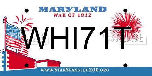 WHI71T Maryland License Plate