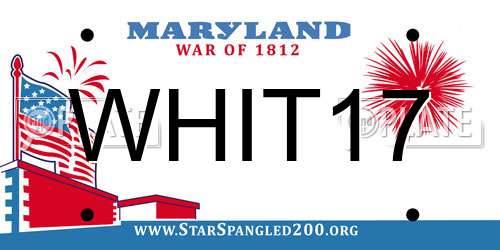 WHIT17 Maryland License Plate