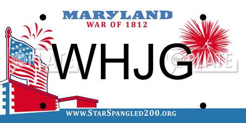 WHJG Maryland License Plate