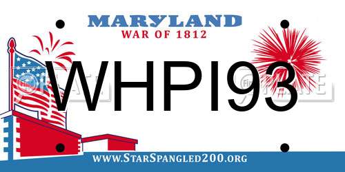 WHPI93 Maryland License Plate