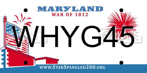 WHYG45 Maryland License Plate