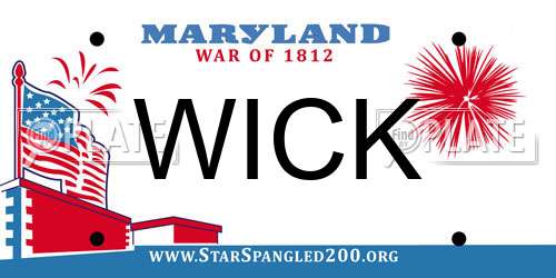 WICK Maryland License Plate