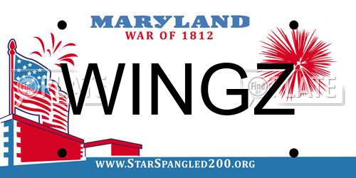 WINGZ Maryland License Plate