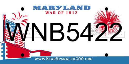 WNB5422 Maryland License Plate