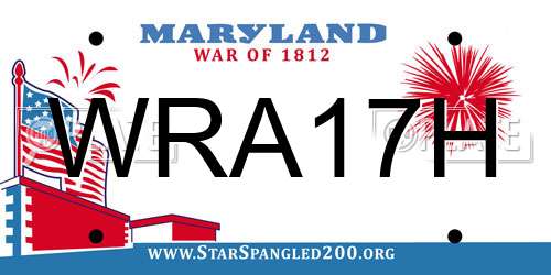 WRA17H Maryland License Plate