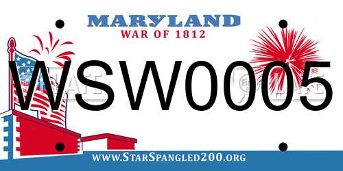 WSW0005 Maryland License Plate